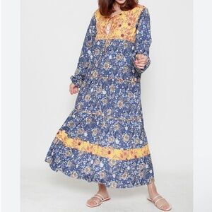 Zara Dress Long Sleeve Prairie Tiered Maxi Dress